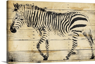Zebra on Wood