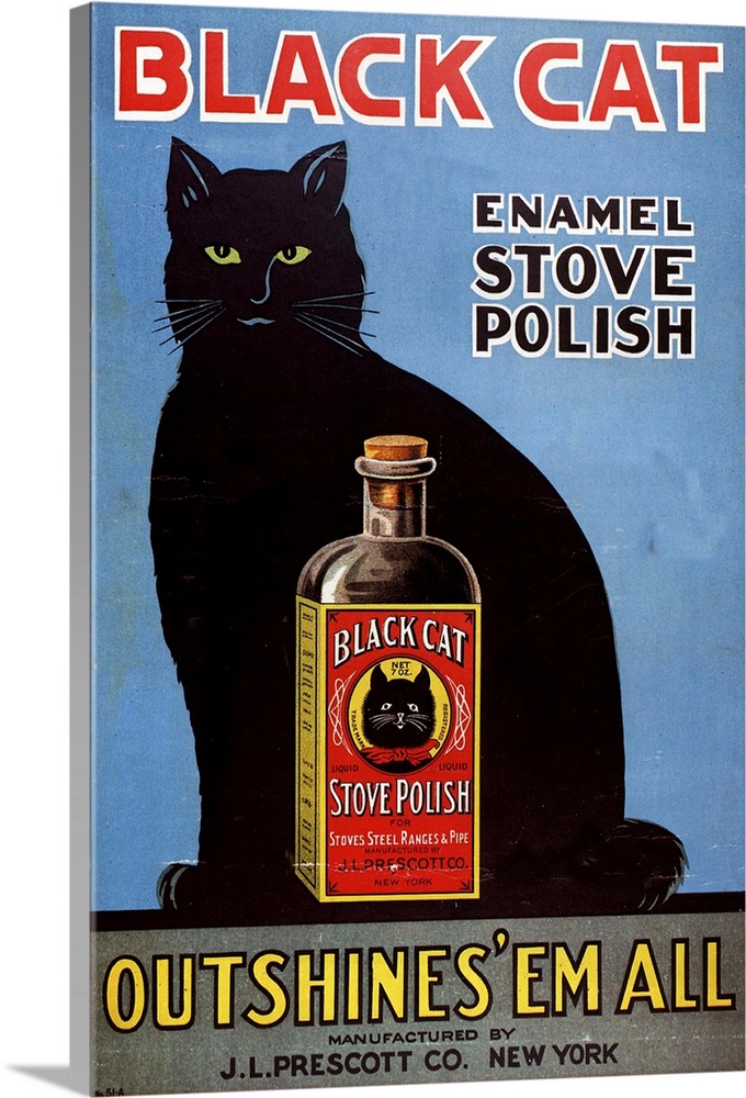 .1920s.USA.cats black cat enamel stove polish products...