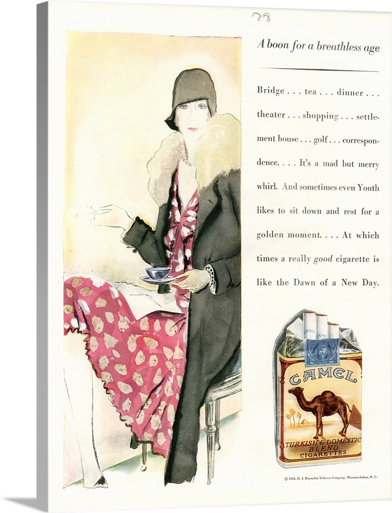 Camels .1928.1920s.USA.cc women smoking tea ...