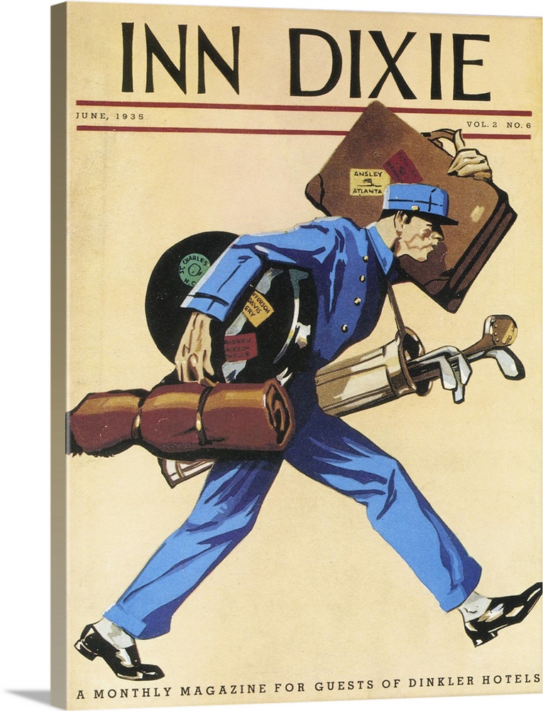 Inn Dixie.1930s.USA.golf luggage bell boys magazines...