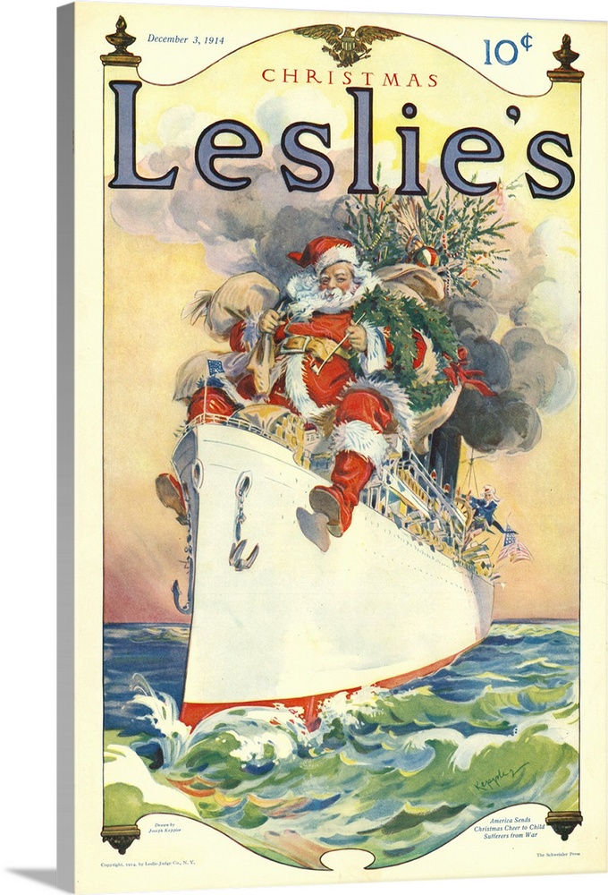 Leslie..s.1914.1910s.USA.Father Christmas Santa Clause ships cruises...