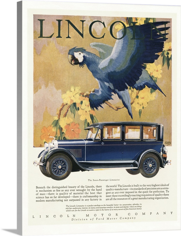 Lincoln.1928.1920s.USA.cc cars parrots birds...