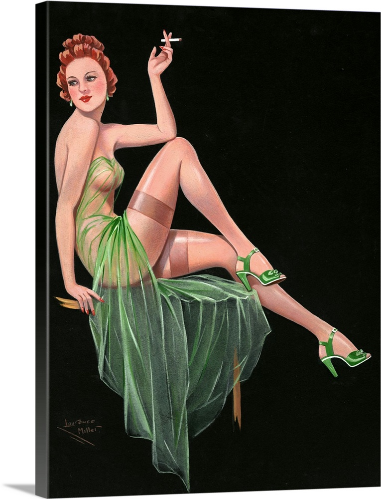 Pin-up Poster | Large Solid-Faced Canvas Wall Art Print | Great Big Canvas