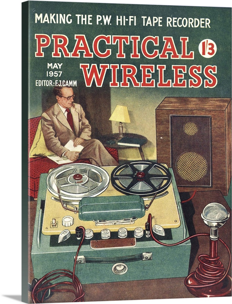 Practical Wireless.1950s.UK.diy radios tape recorders magazines tapes do it yourself...