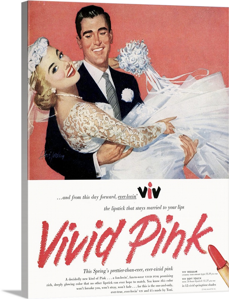 .1950s.USA.lipsticks lipstick weddings brides grooms viv make-up makeup to for...