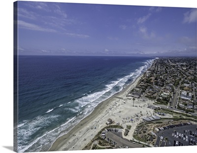 Aerial image of Moonlight Beach, Encinitas, California, USA