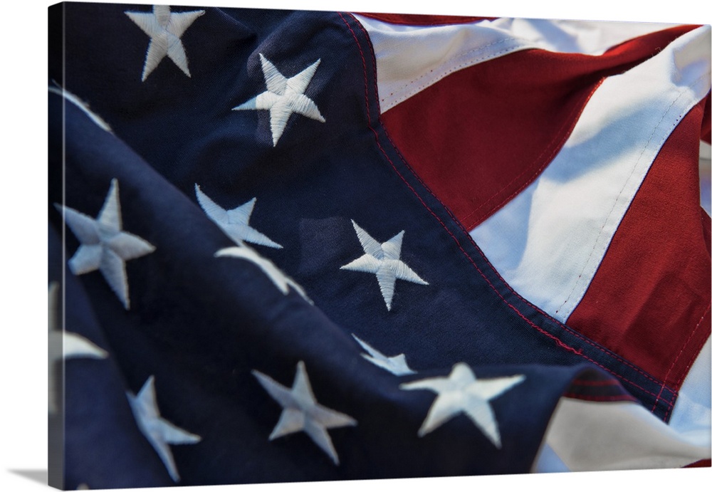 Closeup of an American flag