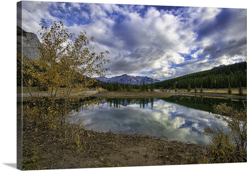 Morning stillness and reflection at Cascade Ponds, Banff, Canada