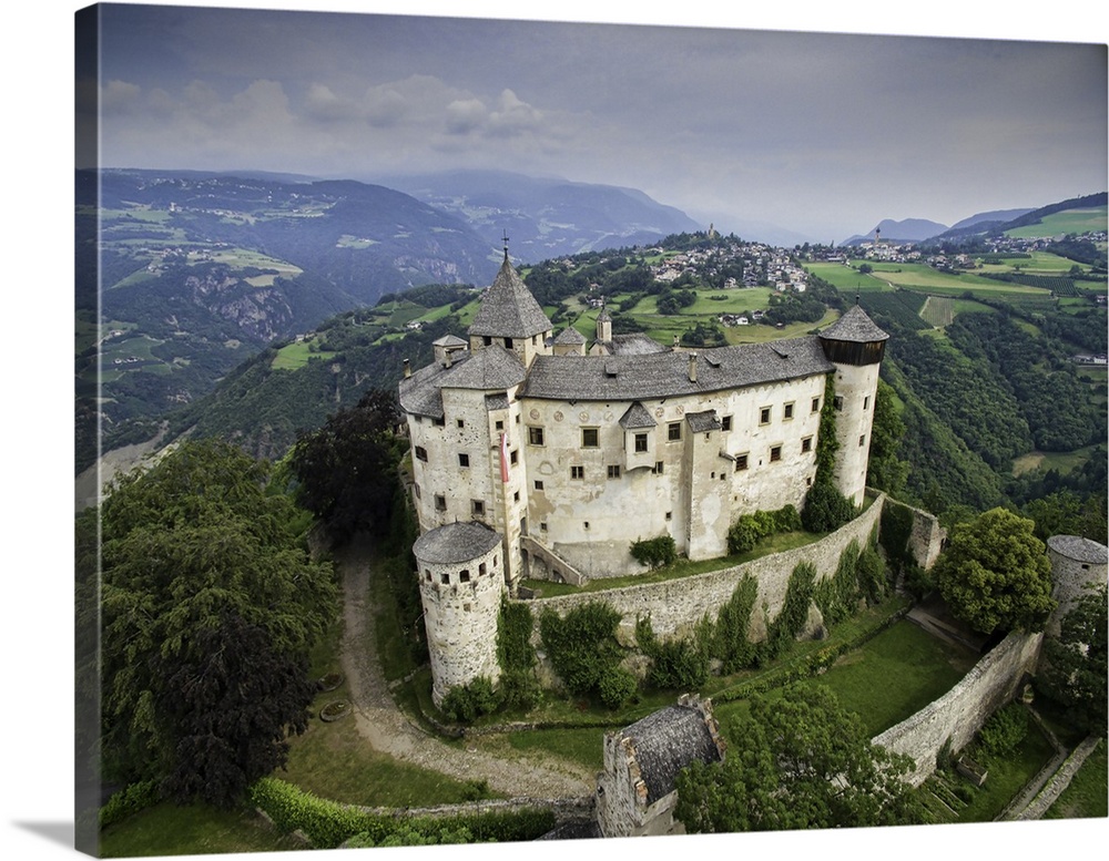 Castle Proesels, Italian Dolomites. This is a three image aerial view of Castle Proesels. The castle was first named in a ...