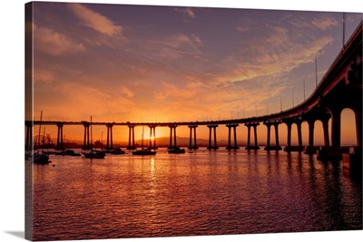 Coronado Bay Bridge At Sunrise