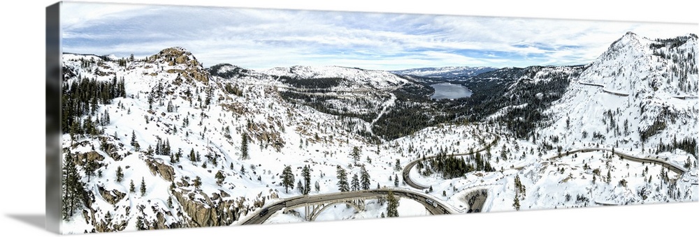 Donner Pass panoramic. This is a 4 image aerial panoramic of stunning Donner Pass  and Donner Lake near Truckee, Californi...