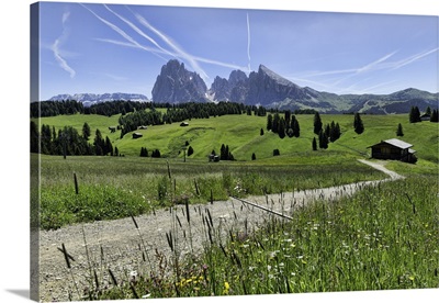 Meadows and peaks dolomites Italy
