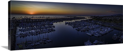 Oceanside Harbor sunset panoramic