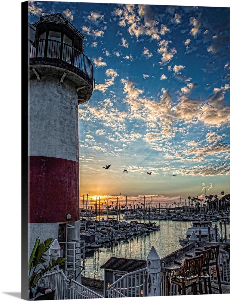 Oceanside Lighthouse at sunset. Oceanside, California, USA