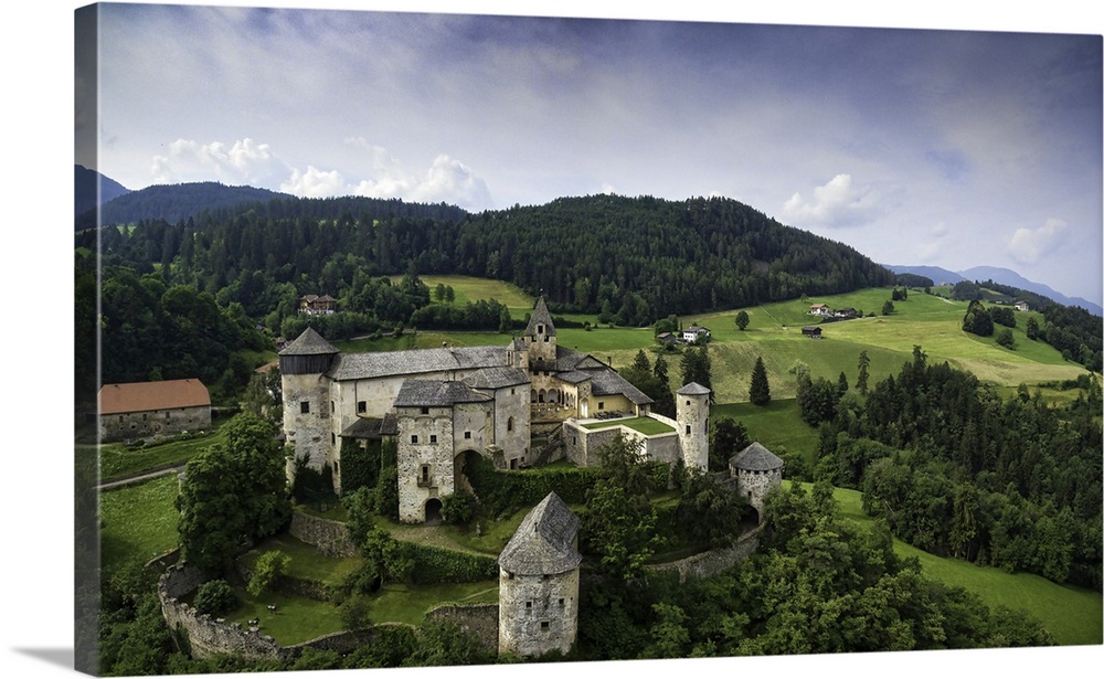 Stunning Castle Proesels in the Italian Dolomites. This is a three image aerial view of Castle Proesels. The castle was fi...