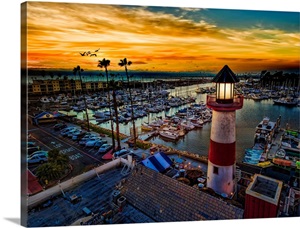 The little lighthouse in Oceanside at sunset image thumbnail
