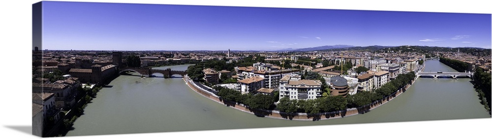 Aerial Panoramic of Verona, Italy