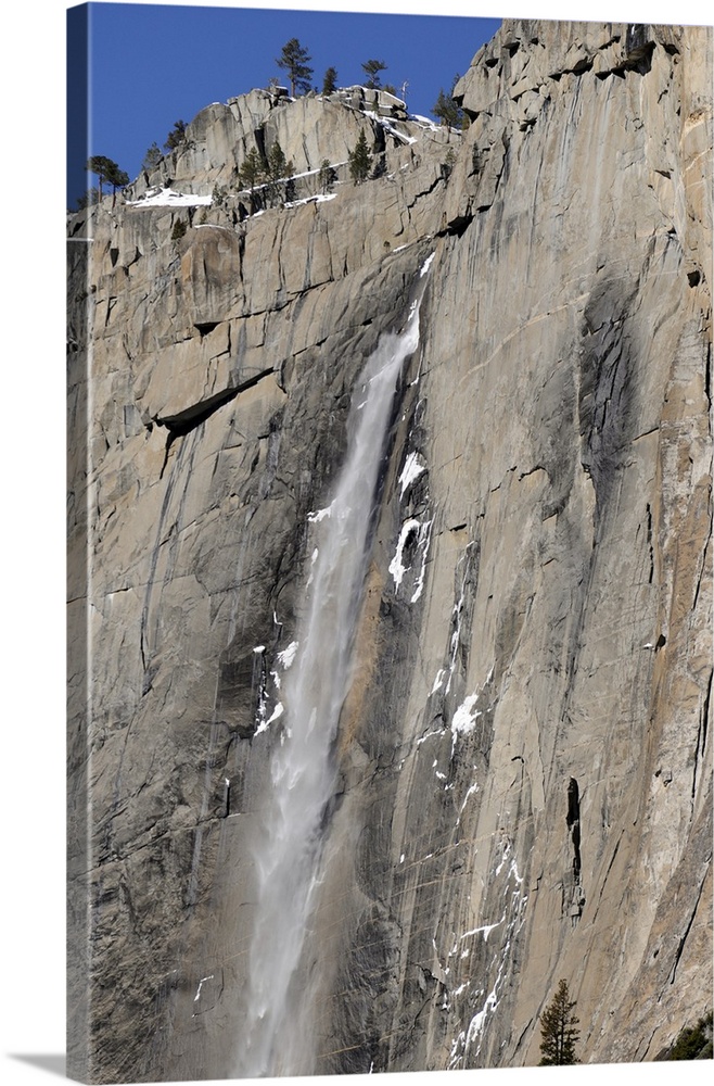 Yosemite Falls in Winter. Yosemite National Park is in California, USA.