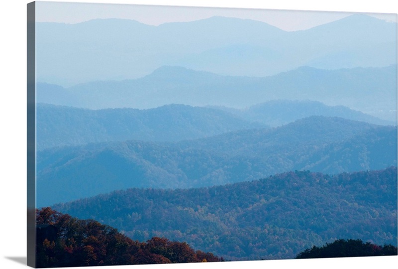 A bluish haze over the Blue Ridge Mountains at sunset.; Blue Ridge ...