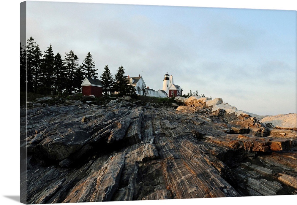 A daytime view of the Pemaquid Lighthouse, Pemaquid Point, Maine.