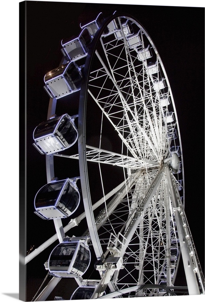 A Ferris Wheel Illuminated At Night, Middlesbrough, North Yorkshire, England