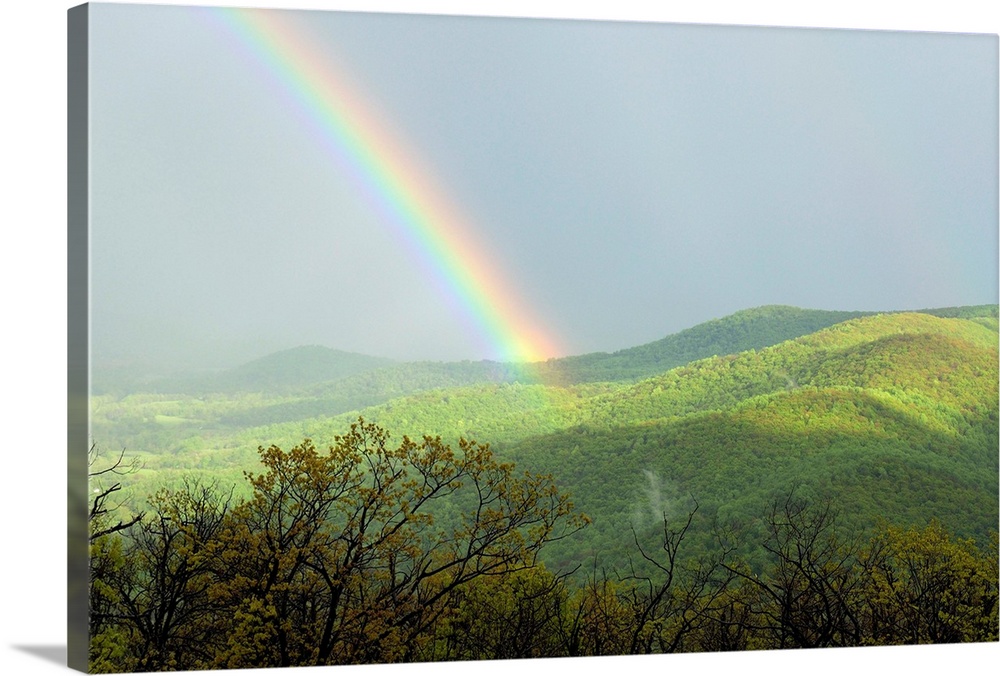A large rainbow over the Shenandoah Valley in late afternoon.