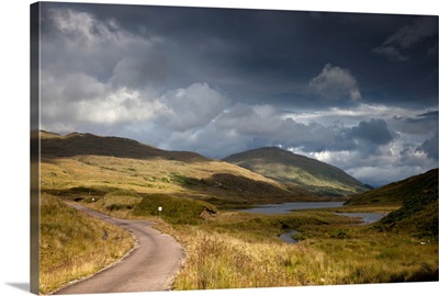 A Road Curving Through A Mountainous Landscape, Ardnamurchan, Argyl, Scotland