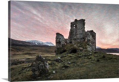 A View Toward Ardvreck Castle At Sunset