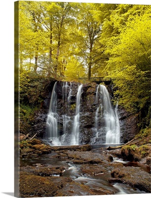 A Waterfall In A Forest, Glenariff Waterfall, County Antrim, Northern Ireland