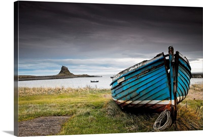 A Weathered Boat Sitting On The Shore, Northumberland, England