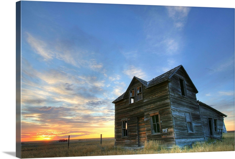 Abandoned House At Sunset, Val Marie, Saskatchewan, Canada Wall Art ...