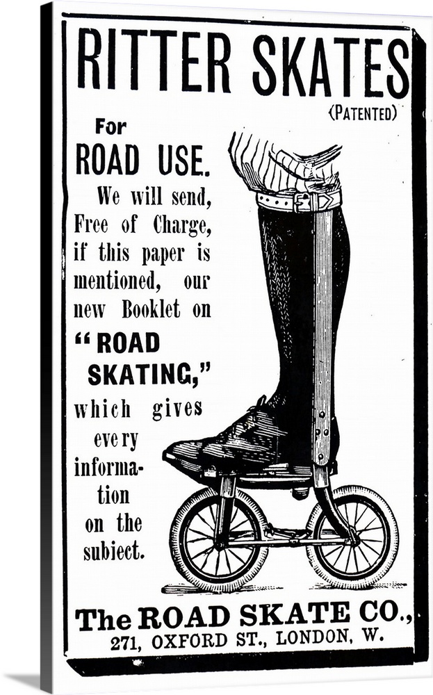 Advertisement for Ritter's road skates. Dated 19th century.