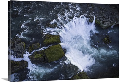 Aerial View Of Godafoss, Also Known As 'Waterfalls Of The Gods', Iceland