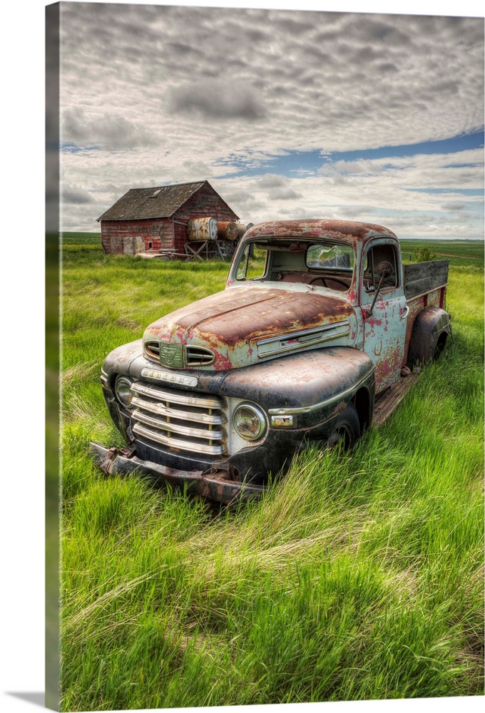 HDR image of an abandoned truck in a rural area, Saskatchewan, Canada.