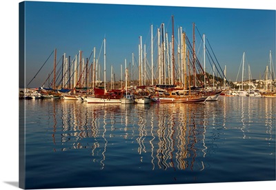 An Early Morning View Of Boats In The Harbour At Bodrum, Turkey