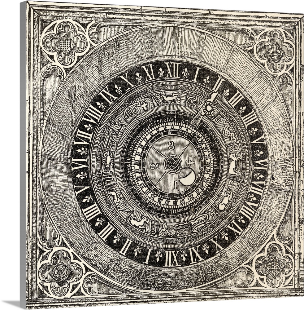 Astronomical Clock In Hampton Court Palace. From History Of Hampton Court Palace In Tudor Times By Ernest Law. Published L...