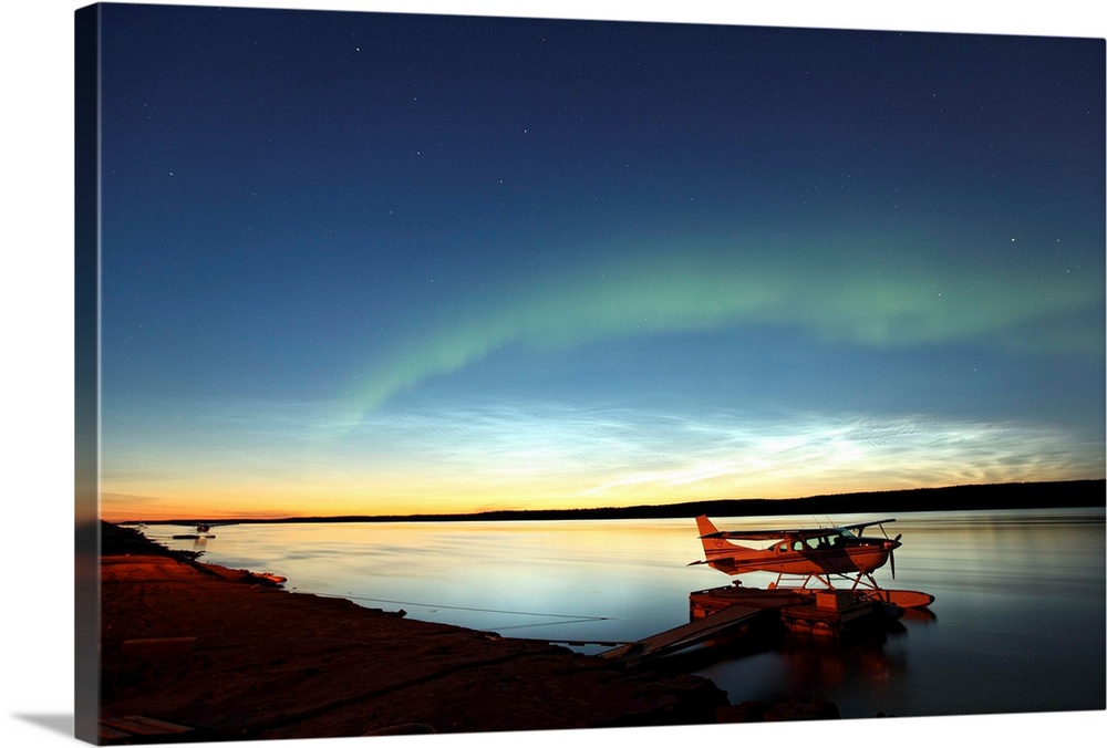 Aurora Borealis Over The Mackenzie River, Northwest Territories, Canada