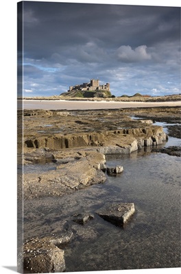 Bamburgh Castle In The Distance, Bamburgh, Northumberland, England
