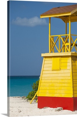 Barbados, Lifeguards tower on Miami Beach, Oistins