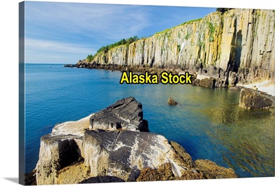 Basalt rock cliffs, Bay of Fundy, Brier Island, Nova Scotia, Canada