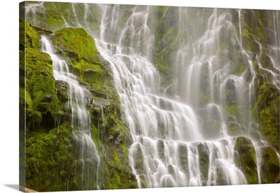 Beautiful Cascading Proxy Falls In Willamette National Forest, Oregon