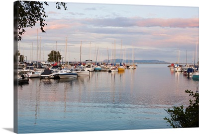 Boats In The Harbour At Sunset, Thunder Bay, Ontario, Canada