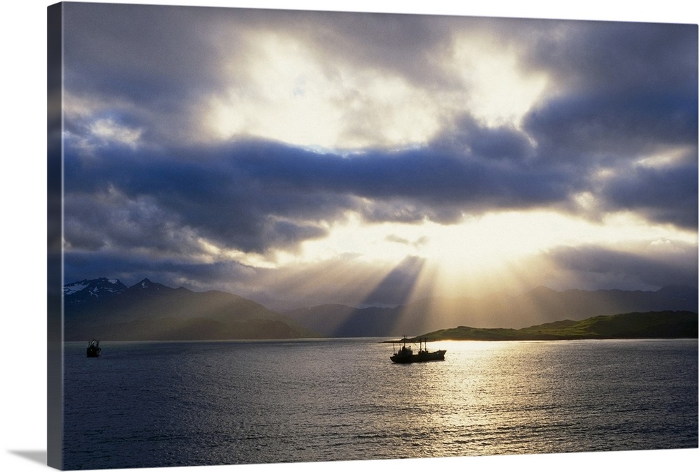 Boats near Tramper & Hog Island Southwest Alaska summer scenic