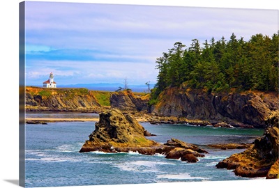 Cape Arago Lighthouse At Shore Acres State Park At Coos Bay; Oregon, USA