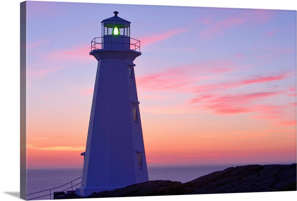 Cape Spear Lighthouse At Dawn, Avalon Peninsula, Newfoundland, Canada