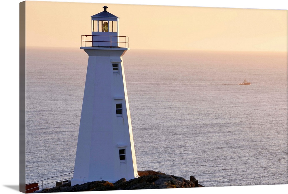 Cape Spear Lighthouse At Sunrise, Avalon Peninsula, Newfoundland, Canada