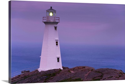 Cape Spear Lighthouse At Twilight, Avalon Peninsula, Newfoundland, Canada