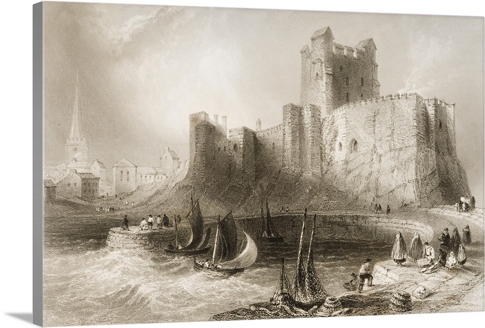Carrickfergus Castle, County Antrim, Ireland. Drawn By W. H. Bartlett, Engraved By J. C. Armytage. From "The Scenery And A...