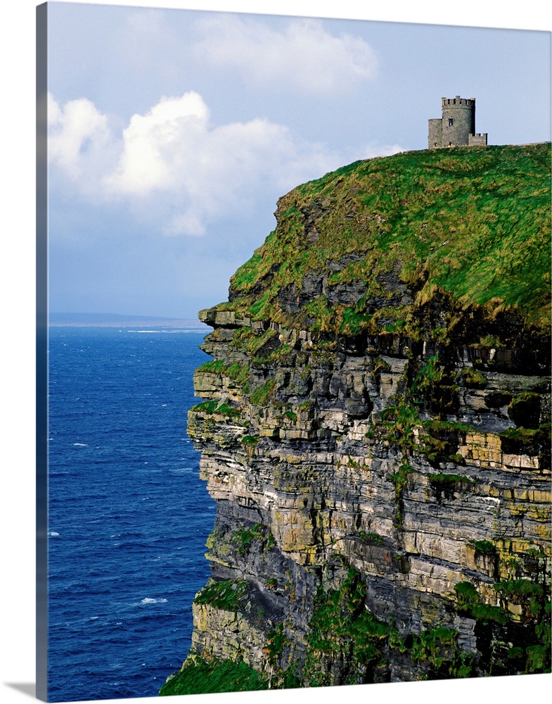 Castle On A Cliff, O'Brien's Tower, Cliffs Of Moher, County Clare, Republic Of Ireland