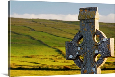 Celtic Cross In A Cemetery; Fanore, County Clare, Ireland